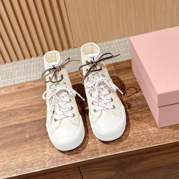 repliche,replica,perfette,siti di,affidabili,migliori siti,dove comprare,1:1,scarpe da ginnastica Scarpe casual in tela Miu Miu Retro Biscuit