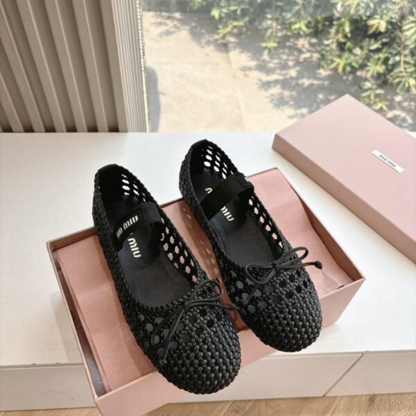repliche,replica,perfette,siti di,affidabili,migliori siti,dove comprare,1:1,scarpe da ginnastica G009 versione top ballerine Miu Miu in tessuto cavo intrecciato