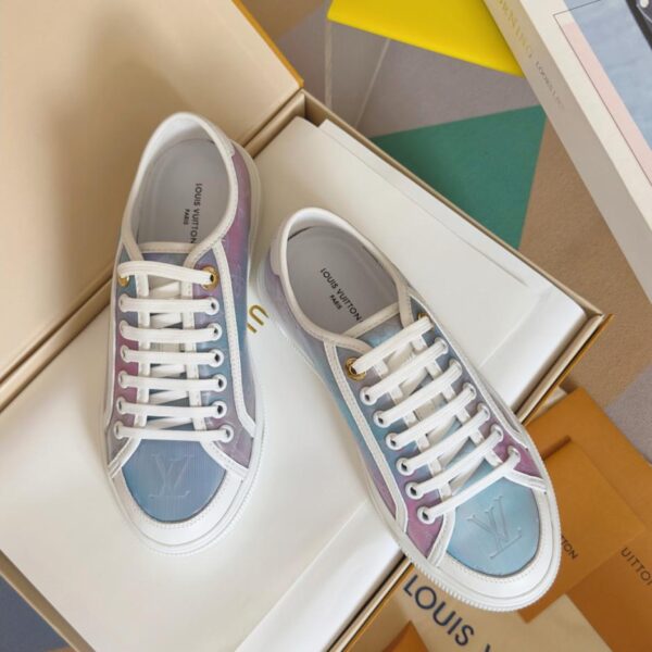 repliche,replica,perfette,siti di,affidabili,migliori siti,dove comprare,1:1,scarpe da ginnastica Sneakers casual Louis Vuitton Lagoon in denim color tannino con suola spessa, per donna, versione top