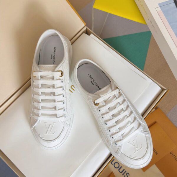 repliche,replica,perfette,siti di,affidabili,migliori siti,dove comprare,1:1,scarpe da ginnastica Sneakers casual Louis Vuitton Lagoon in denim color tannino con suola spessa, per donna, versione top
