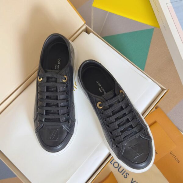 repliche,replica,perfette,siti di,affidabili,migliori siti,dove comprare,1:1,scarpe da ginnastica Sneakers casual Louis Vuitton Lagoon in denim color tannino con suola spessa, per donna, versione top