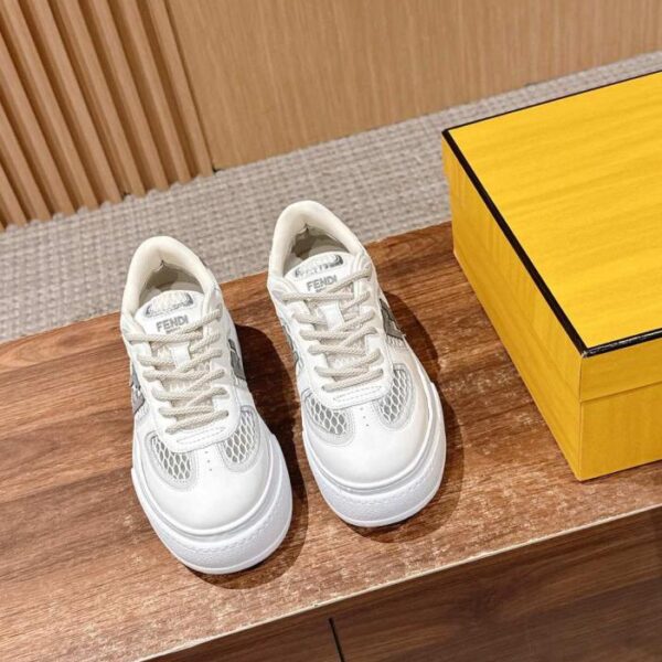 repliche,replica,perfette,siti di,affidabili,migliori siti,dove comprare,1:1,scarpe da ginnastica Fendi, nuove scarpe Match con suola spessa, scarpe sportive casual in rete traspirante e rinfrescante bicolore, bianche (G3MYC)