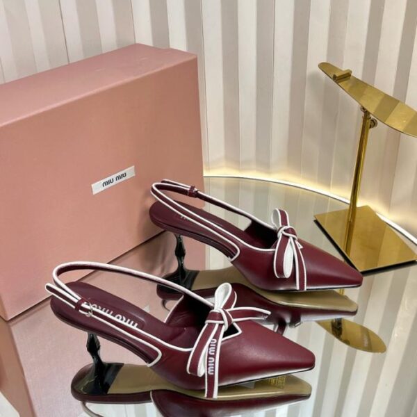 Miu Miu Primavera/Estate Nuovi sandali con tacco alto e fiocco retr貌 (CH9IP)