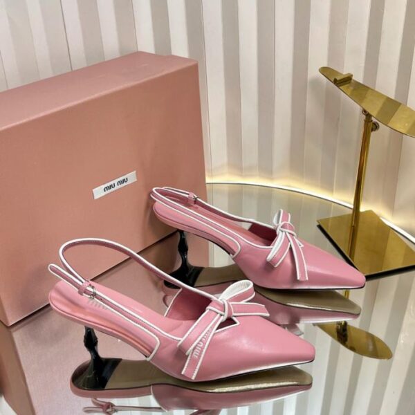 repliche,replica,perfette,siti di,affidabili,migliori siti,dove comprare,1:1,scarpe da ginnastica Miu Miu Primavera/Estate Nuovi sandali con tacco alto e fiocco retr貌 (L8KQH)