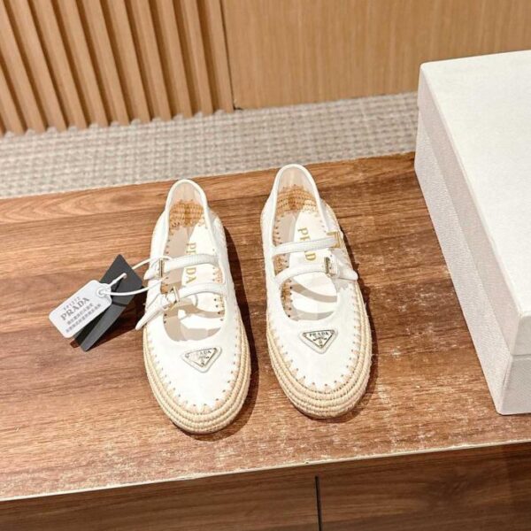 repliche,replica,perfette,siti di,affidabili,migliori siti,dove comprare,1:1,scarpe da ginnastica Scarpe Mary Jane in rafia Prada (PPL6Q)