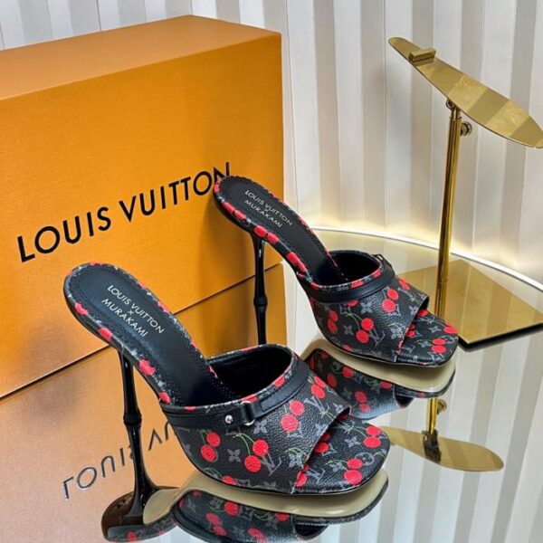 Louis Vuitton Summer Limited, pantofole piatte stile ciliegia con tacco alto, serie di scarpe da ballo (64WI1)