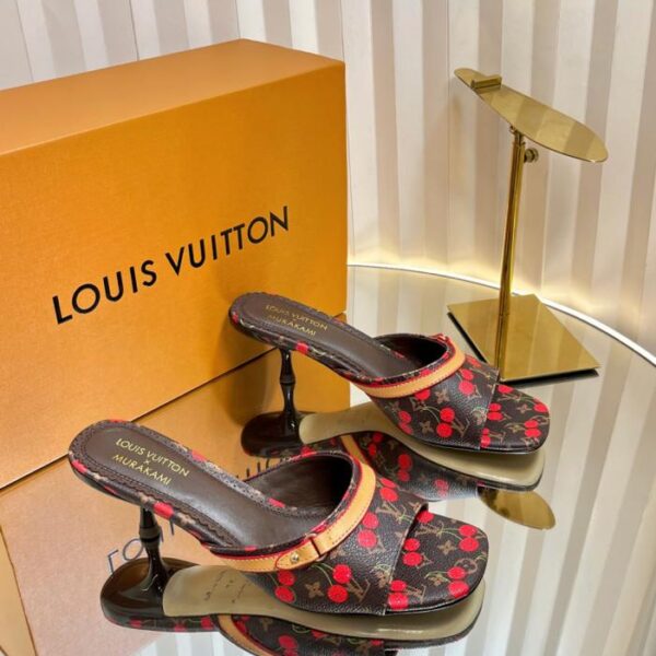 repliche,replica,perfette,siti di,affidabili,migliori siti,dove comprare,1:1,scarpe da ginnastica Louis Vuitton Summer Limited, pantofole piatte stile ciliegia con tacco alto, scarpe da ballo della serie (ZCOOB)