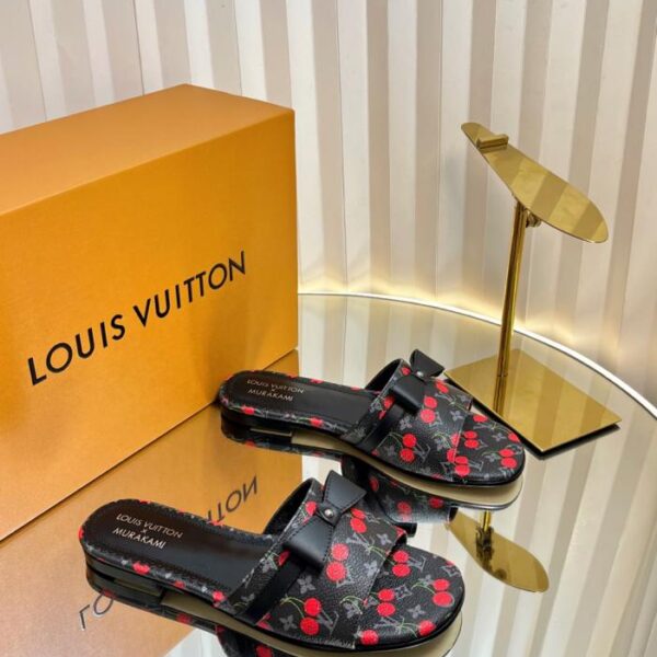 repliche,replica,perfette,siti di,affidabili,migliori siti,dove comprare,1:1,scarpe da ginnastica Louis Vuitton Summer Limited, pantofole piatte stile ciliegia con tacco alto, scarpe da ballo (LO)