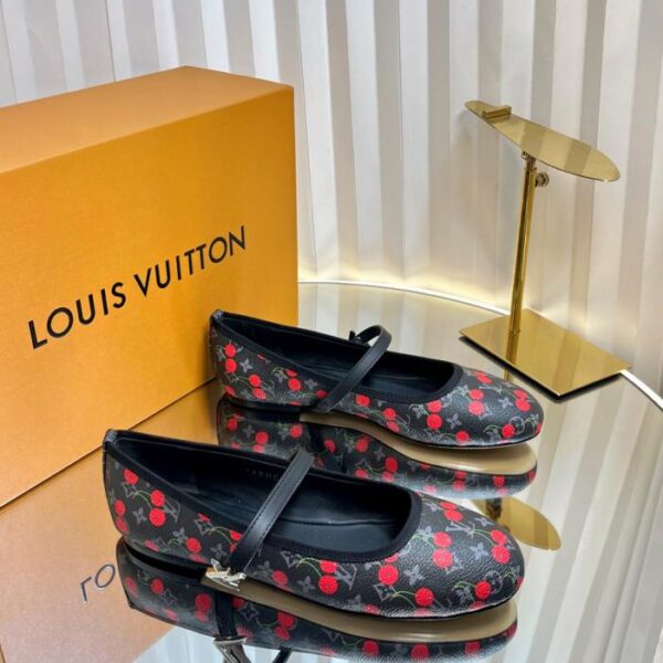 repliche,replica,perfette,siti di,affidabili,migliori siti,dove comprare,1:1,scarpe da ginnastica Louis Vuitton Summer Limited, pantofole piatte stile ciliegia con tacco alto, serie di ballerine (6GOW6)