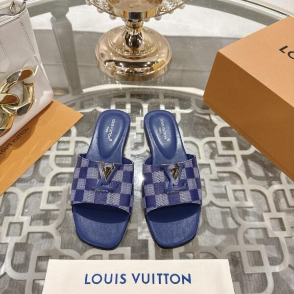 repliche,replica,perfette,siti di,affidabili,migliori siti,dove comprare,1:1,scarpe da ginnastica Pantofole Louis Vuitton con stampa a quadri, ultimo modello, modello principale, versione superiore (1MCAD)