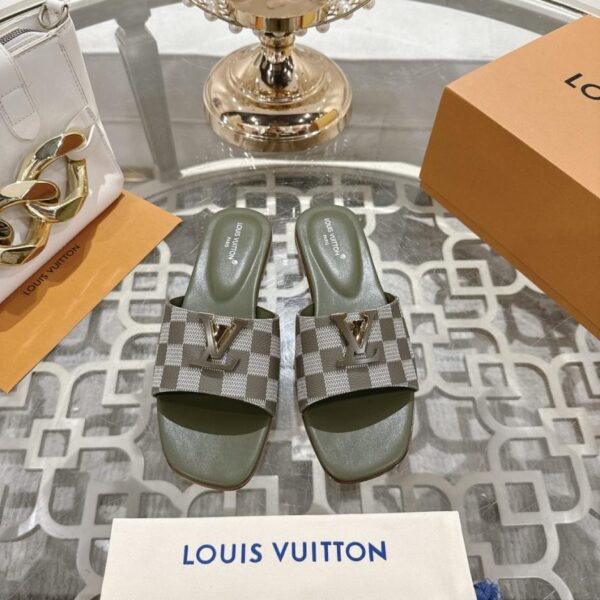 Pantofole Louis Vuitton con stampa a quadri, ultimo modello, modello principale, versione superiore (TQG7R)