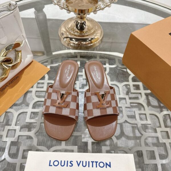 repliche,replica,perfette,siti di,affidabili,migliori siti,dove comprare,1:1,scarpe da ginnastica Pantofole Louis Vuitton con stampa a quadri, ultimo modello, modello top (Y68X3)