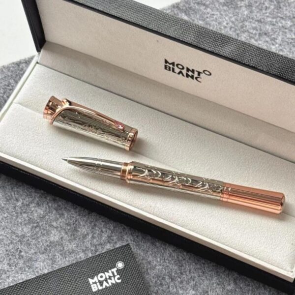 repliche,replica,perfette,siti di,affidabili,migliori siti,dove comprare,1:1,scarpe da ginnastica Penna Montblanc Writers Edition Kelly Silver Carving Signature, nuovo modello (Montblanc (9R409)