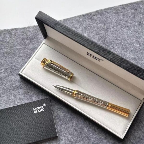 repliche,replica,perfette,siti di,affidabili,migliori siti,dove comprare,1:1,scarpe da ginnastica Penna Montblanc Writers Edition Kelly Silver Carving Signature, nuovo modello (Montblanc (UJPJO)