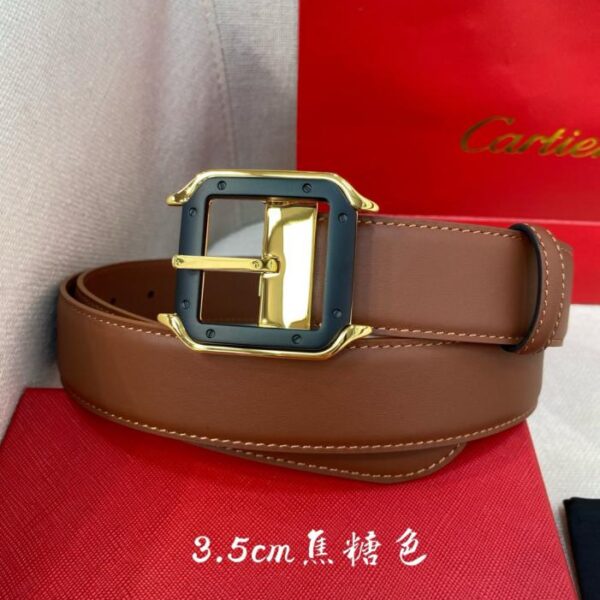 repliche,replica,perfette,siti di,affidabili,migliori siti,dove comprare,1:1,scarpe da ginnastica Cintura con fibbia ad ardiglione Cartier Cintura double face in pelle nera e marrone con logo Cartier (ES8B5)