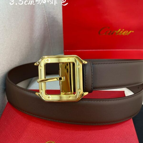 repliche,replica,perfette,siti di,affidabili,migliori siti,dove comprare,1:1,scarpe da ginnastica Cintura con fibbia ad ardiglione Cartier Cintura double face in pelle nera e marrone con logo Cartier (Q5WT5)