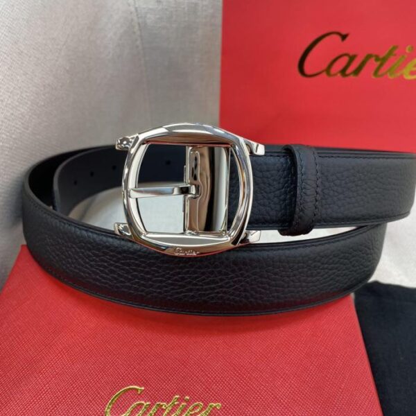 repliche,replica,perfette,siti di,affidabili,migliori siti,dove comprare,1:1,scarpe da ginnastica Cintura con fibbia ad ardiglione Cartier Cintura double face in pelle nera e marrone con logo Cartier (MXIRX)