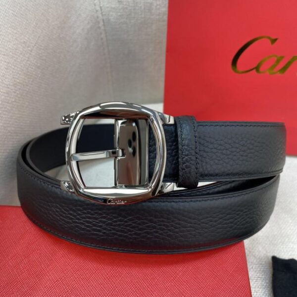 repliche,replica,perfette,siti di,affidabili,migliori siti,dove comprare,1:1,scarpe da ginnastica Cintura con fibbia ad ardiglione Cartier Cintura double face in pelle nera e marrone con logo Cartier (SDTQZ)