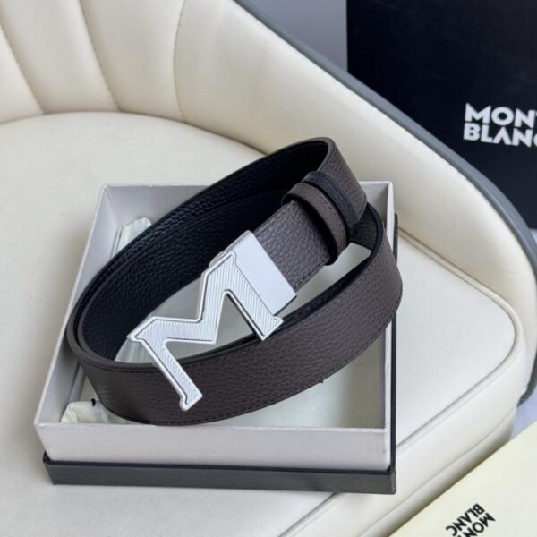 Montblanc largo 3,5 cm, realizzato in pelle bovina pieno fiore, con fibbia ad ardiglione di alta qualità e stile business casual a taglio libero (TWFJK).