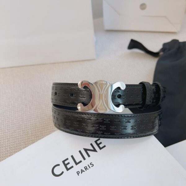 repliche,replica,perfette,siti di,affidabili,migliori siti,dove comprare,1:1,scarpe da ginnastica Cintura CELINE stile bancone, larghezza 2,5 cm, primo strato originale in pelle di vitello (6T61E)