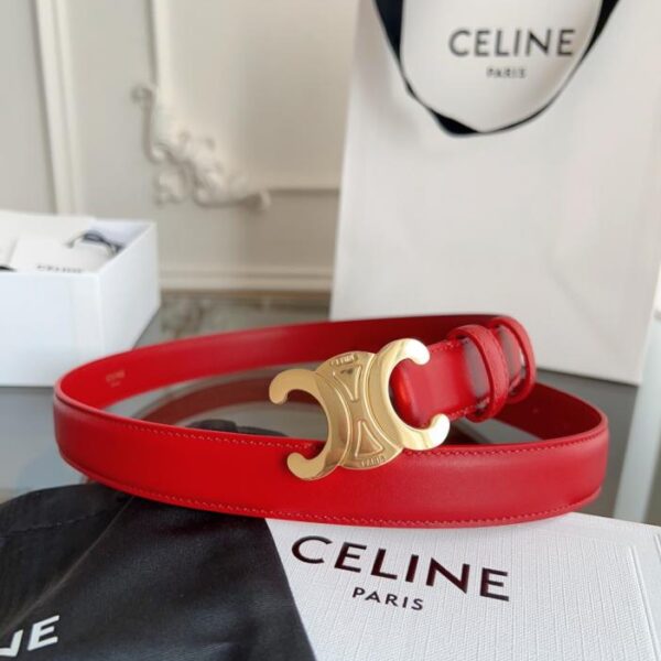 repliche,replica,perfette,siti di,affidabili,migliori siti,dove comprare,1:1,scarpe da ginnastica Cintura da donna CELINE, rosso brillante, larghezza 2,4 cm, cucita a mano (1D9MA)