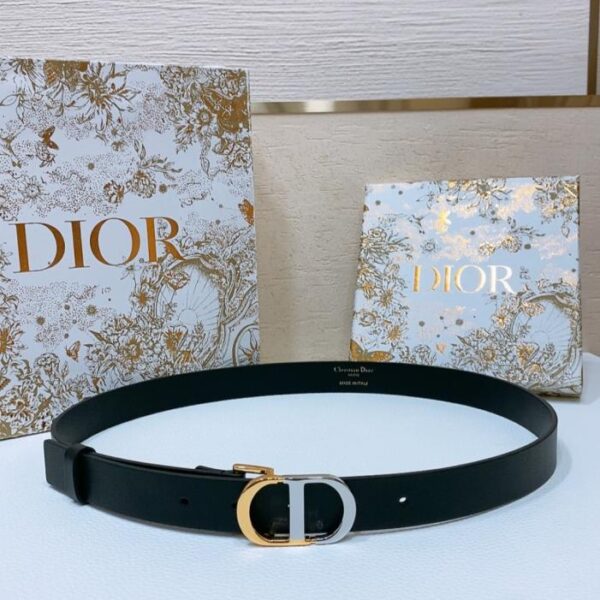 Cintura Dior Montaigne CD in pelle di vitello 2,5 cm (T24OL)
