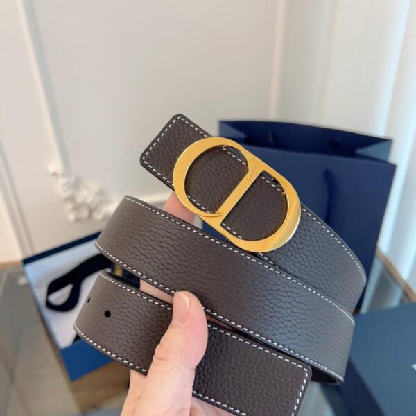 DIOR originale francese in pelle caffè nero pelle intera 3,5 cm (T9JEX)