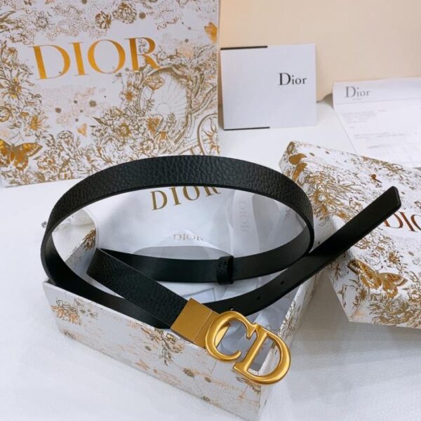 Cintura Dior Saddle Belt con hardware rotante, reversibile, 2,0 cm (6XAGF)
