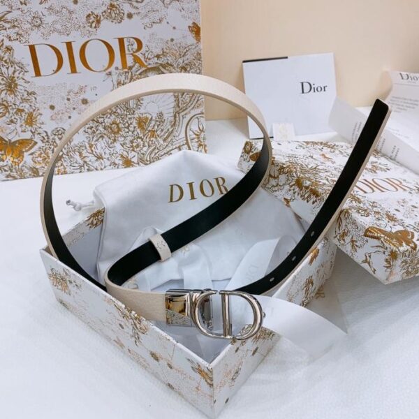 Cintura Dior Saddle Belt con hardware rotante, reversibile, 2,0 cm (RKN0R)