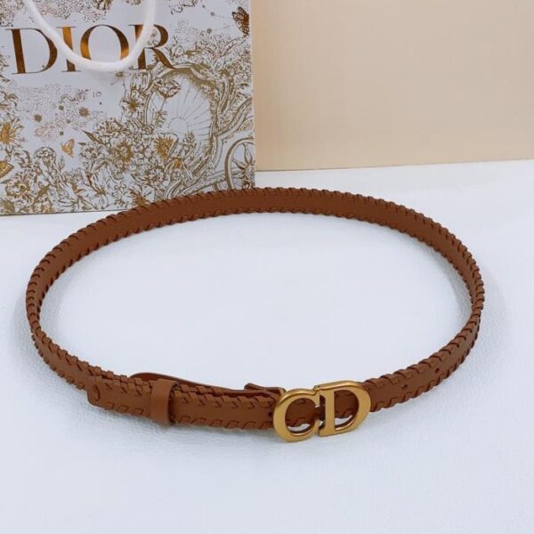 Cintura Dior Saddle Belt Montaigne Star CD in pelle liscia nera da 20 mm (K1OJ6)