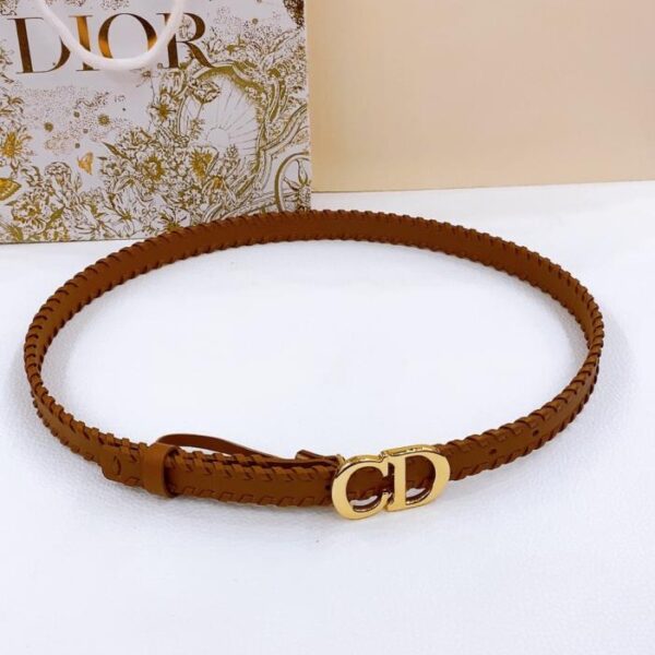 Cintura Dior Saddle Belt Montaigne Star CD in pelle liscia nera da 20 mm (MUR2R)