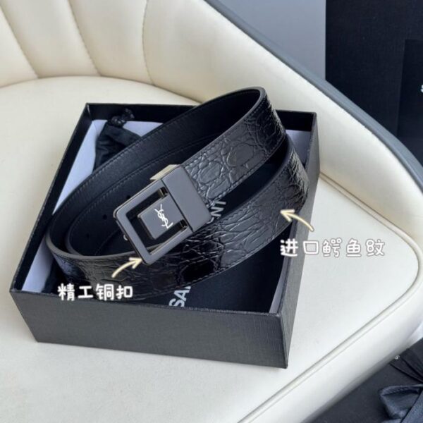 repliche,replica,perfette,siti di,affidabili,migliori siti,dove comprare,1:1,scarpe da ginnastica Cintura da donna Saint Laurent con fibbia galvanizzata oro autentico, realizzata in Italia, 3,0 cm (1PFV1)
