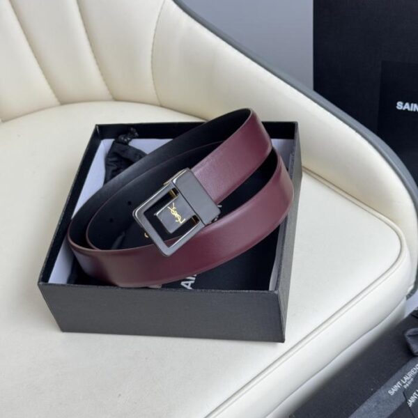 repliche,replica,perfette,siti di,affidabili,migliori siti,dove comprare,1:1,scarpe da ginnastica Cintura da donna Saint Laurent con fibbia galvanizzata oro autentico, realizzata in Italia, 3,0 cm (CLDS8)