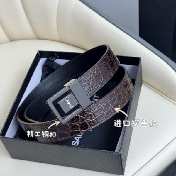 repliche,replica,perfette,siti di,affidabili,migliori siti,dove comprare,1:1,scarpe da ginnastica Cintura da donna Saint Laurent con fibbia galvanizzata oro autentico, realizzata in Italia, 3,0 cm (QBRQE)