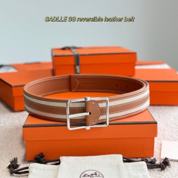 repliche,replica,perfette,siti di,affidabili,migliori siti,dove comprare,1:1,scarpe da ginnastica Cintura reversibile SADLLE 38 in pelle di vitello Epsom e tela H double face (2YKUG)