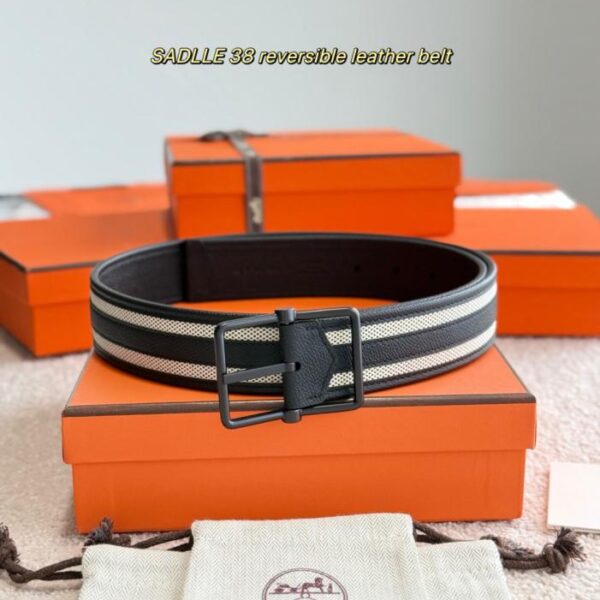 repliche,replica,perfette,siti di,affidabili,migliori siti,dove comprare,1:1,scarpe da ginnastica Cintura reversibile SADLLE 38 in pelle di vitello Epsom e tela H double face (82YK4)