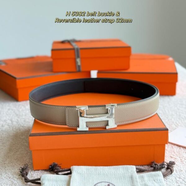 Cintura da uomo Hermes in pelle Epsom importata da 32 mm (UPHKP)