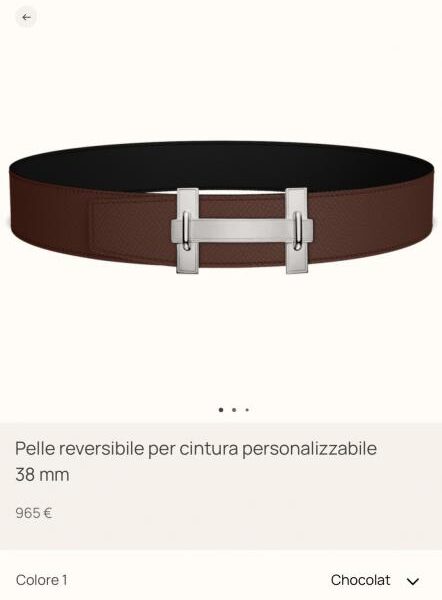 Cintura da uomo Hermes JUMPING Premium Hardware con pelle Epsom importata, nera + rosso sella, larghezza 38 mm (6GHX9)