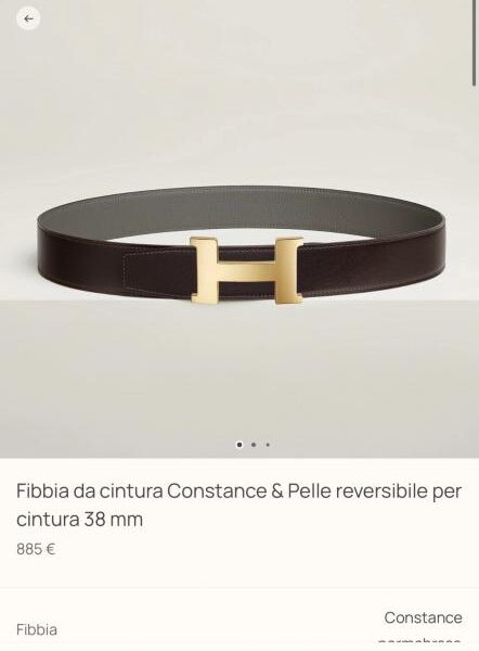 Cintura da uomo Constance Boutique in pelle Togo importata (grigio cumulonembo), larghezza 38 mm (18PNY)