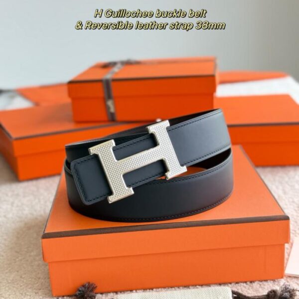repliche,replica,perfette,siti di,affidabili,migliori siti,dove comprare,1:1,scarpe da ginnastica Cintura da uomo Hermes Guillochee con dettagli in pelle di vitello opaca bifacciale importata, larghezza 38 mm (AKBL1)