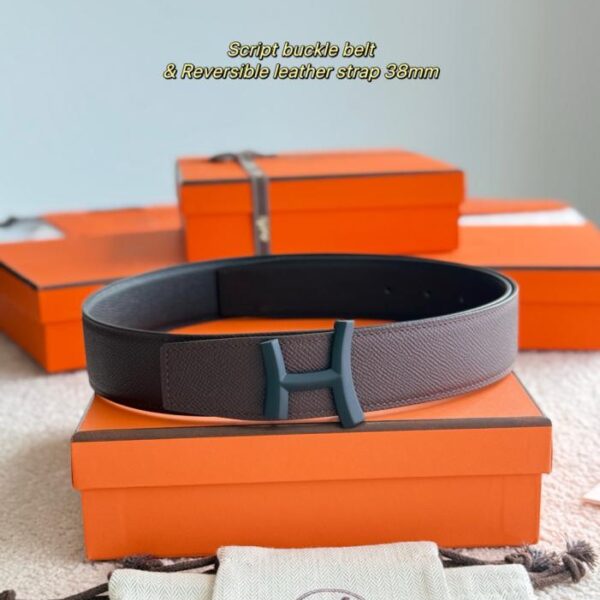 Cintura da uomo SCRIPT Premium Hardware con pelle Epsom importata, nera + rosso sella, larghezza 38 mm (QOXJW)