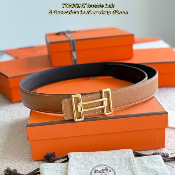 Cintura da uomo TONIGHT boutique con pelle Epsom importata da 32 mm (HRG36)