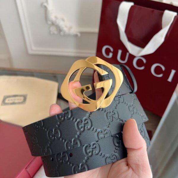 repliche,replica,perfette,siti di,affidabili,migliori siti,dove comprare,1:1,scarpe da ginnastica Etichetta orizzontale con nuovo logo in rilievo in pelle classica GUCCI, larghezza 40 mm (GKIN8)