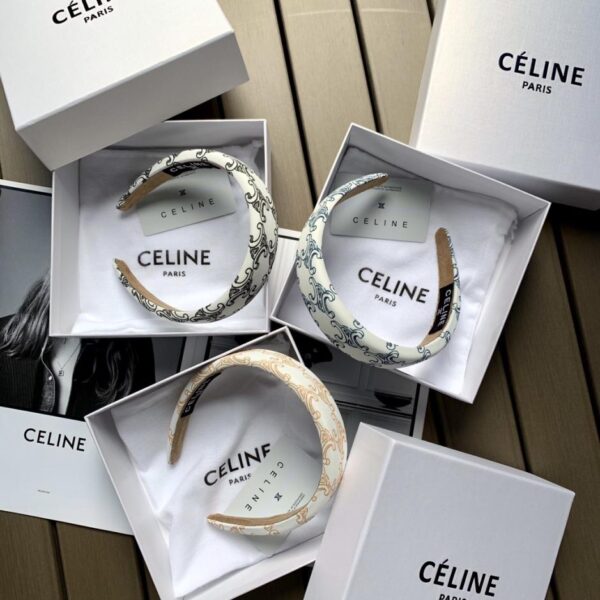 Fascia per capelli in tessuto con stampa Arc de Triomphe di Celine (JLCTI)