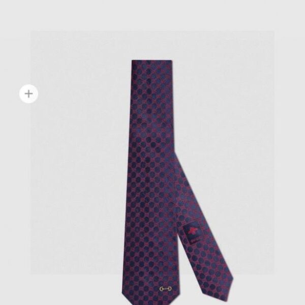 Cravatta Gucci in seta con ricamo a morsetto (H4QEY)