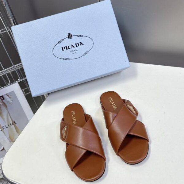 Pantofole Prada Cross-Borken 25 nuove pantofole primavera ed estate con fibbia triangolare in velcro (0FBQP)