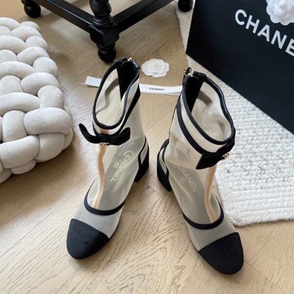repliche,replica,perfette,siti di,affidabili,migliori siti,dove comprare,1:1,scarpe da ginnastica Nuovi stivaletti alla caviglia con fiocco in rete Chanel, versione top (TB3KG)