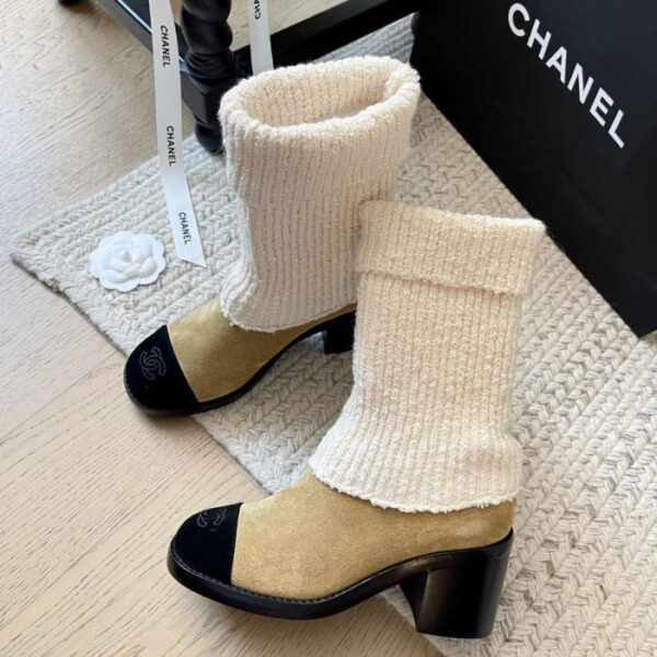 repliche,replica,perfette,siti di,affidabili,migliori siti,dove comprare,1:1,scarpe da ginnastica Stivali Chanel in morbida maglia cerata 24K (0S4AF)