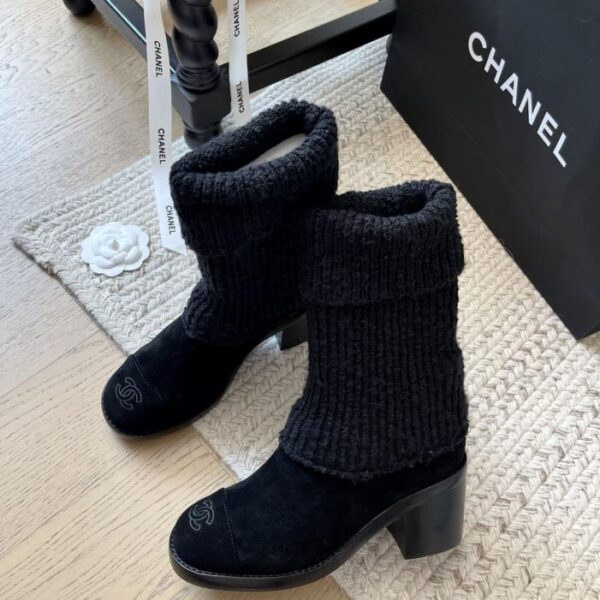 repliche,replica,perfette,siti di,affidabili,migliori siti,dove comprare,1:1,scarpe da ginnastica Stivali Chanel in morbida maglia cerata 24K (DL81D)