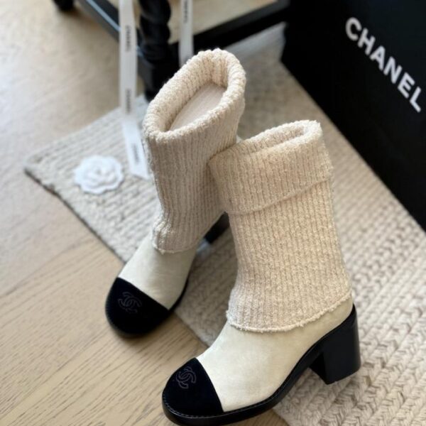 repliche,replica,perfette,siti di,affidabili,migliori siti,dove comprare,1:1,scarpe da ginnastica Stivali Chanel in morbida maglia cerata 24K (OD8C0)